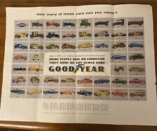Vintage Original 1962 Goodyear Tires Antique Car Advertising Poster Sign picture