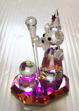 CRYSTAL WORLD Fantasy Wizard Magic Wand Ball /Rainbow Base Faceted Figurine Rare picture