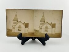 1899 Emmanuel Church Bishop, Ilinois Antique Vintage Stereoscope Card picture