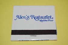 Alice's Restaurant on Malibu Pier, California Vintage Full Unstruck Matchbook picture