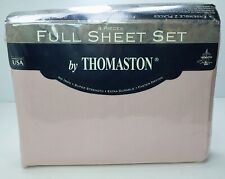 Vintage Thomaston Full Flat Fitted Sheet 2 Pillow Cases DUSTY ROSE 80's U.S.A picture