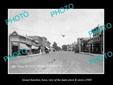 OLD 8x6 HISTORIC PHOTO OF GRAND JUNCTION IOWA THE MAIN STREET & STORES c1920 picture