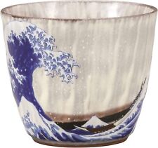 Kutaniyaki Iwataya K7-1030 Kutani yaki ware Sake Cup Hokusai Great Wave Kanagawa picture