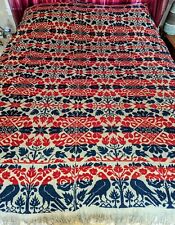 Antique 1853 Signed Jacquard Loom Wool Coverlet PA Dutch picture