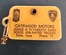 Vintage Dodge Plymouth Key Chain Coin Holder GATEWOOD MOTORS Delta Iowa Phone 19 picture