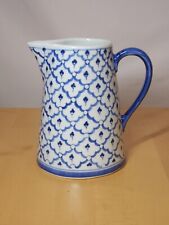 Vintage Andrea Sadek White & Blue Ceramic Water Pitcher Carafe Decor 7