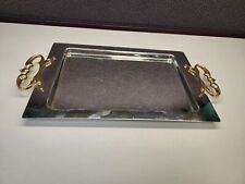 Vintage Kromex Serving Tray With  Brass Handles  picture