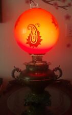 EXCEPTIONAL B&H Aesthetic Dragon/ Griffin Banquet Lamp & RARE Huge Red Shade picture