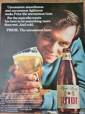 1967 Liquid luxury Prior Beer brown bottle  vintage ad picture