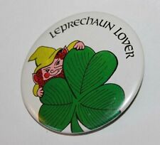 Vintage St Patrick Pinback Pin Button Leprechaun Lover Irish picture
