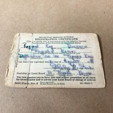 Vintage 1940's USA Selective Service Draft Registration Certificate Card picture
