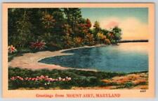 1950-60's GREETINGS FROM MT MOUNT AIRY MARYLAND MD VINTAGE LINEN POSTCARD 43117 picture