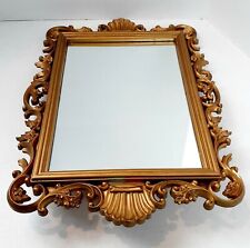 Florentine Style Ornate Rectangle Gold Framed Mirror USA Vintage 1988 Homco  222 picture