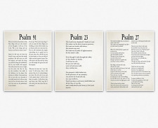 Title : Psalm 91 23 & Psalm 27 Scripture Bible 8 x 10 Set of Psalms ivory picture