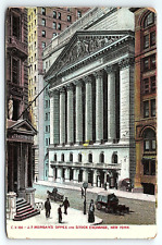 1908 J.P. MORGAN'S OFFICE AND STOCK EXCHANGE NEW YORK UNDIVIDED POSTCARD P4510 picture