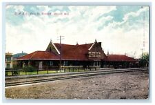 c1910's C. M. & St. Paul RY. Train Station Depot Beloit Wisconsin WI Postcard picture