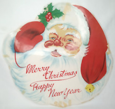 Christmas Santa Claus Celluloid Plastic Wall Hanging Decoration 1950s Rare picture