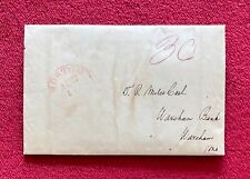 1834 STAMPLESS COVER/LETTER BOSTON - TO WAREHAM BANK, MA FROM SUFFOLK BANK picture