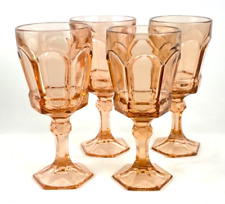 Fostoria Virginia Peach Wine Glasses Set of 4 picture