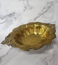 Antique Hammered Brass Footed Bowl Centerpiece  picture