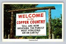 Copper Country MI-Michigan, Entrance Sign, Vintage Souvenir Postcard picture