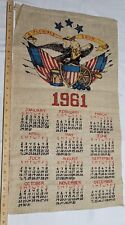 Vintage 1961 Fabric Wall Calendar-Americana Theme picture