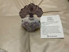 Bill Fenton Flower Perfume Bottle Handpainted Lavender Purple Iridescent picture