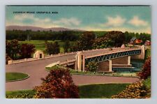 Greenfield MA-Massachusetts, Cheapside Bridge, Antique, Vintage Postcard picture