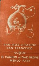 HIPPO Hamburgers San Fransisco Menlo Park California Vintage Matchbook Cover ~ picture