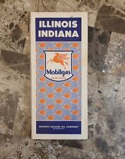 Vintage mobilgas Road Map Illinois Indiana socony vacuum oil co 1940s or 1950s picture