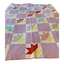 Cake Stand Basket Quilt Machine Quilted 1940's Vint 64