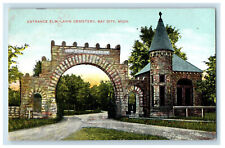 c1910 Entrance Elm-Lawn Cemetery Bay City Michigan MI Antique Postcard picture