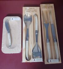 Jean Dubost Gray Laguiole Salad & Meat Serving Set & Butter Set Bee Pattern (A12 picture