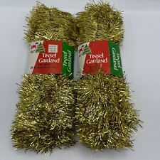 Vintage Tinsel Garland 20 ft Long Gold Spouse Reitz Lot Of 2 picture