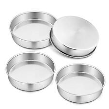 P&P CHEF 9½’’ Cake Pan Set of 4 Stainless Steel Round Baking Pans Birthday/We... picture