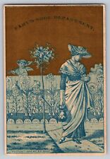 Vintage Brooklyn Bridge NY Trade Card - Victorian Lady Illustration - 1800s picture
