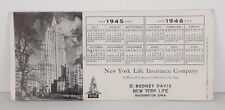 Advertisement Calendar New York Life Insurance Washington Iowa 1945 1946 picture