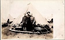 c1918 WWI SOLDIERS IN FRONT OF CONICAL ARMY TENT REAL PHOTO POSTCARD 29-153 picture