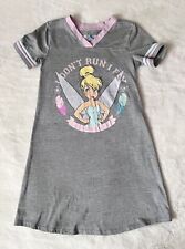 Disney Store Tinkerbell Nightshirt, Grey & Pink Girls Nightgown Size 9/10 picture