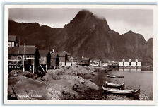 c1940's Boat Landing Houses Svolvær Lofoten Norway RPPC Photo Postcard picture