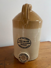 ANTIQUE RARE T. E. SALMON ABERYSTWITH STONEWARE FLAGON ABERYSTWYTH NORTH WALES picture