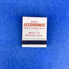 Jimmy's Allenhurst German Restaurant Vintage Matchbook - Front Strike - Unstruck picture