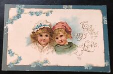 Nister Art Two Children Love Vintage Postcard picture
