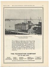 1926 Foundation Company Ad: Launching Caisson for Bridge Pier, Bath, Maine picture