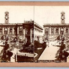 c1890s Rome, Italy Real Photo Stereo Capitoline Hill Pittsburgh Daily News V20 picture