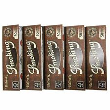 5 Pack Smoking Brown Unbleached 1 1/4 Cigarette Rolling Papers 250 Leaves picture
