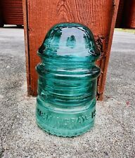 Vintage Hemingray Glass Insulator No. 12 Aqua Blue Green 3 1/2