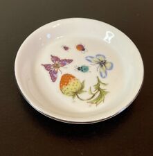 Vintage Ardalt Sauce/Trinket Dish Strawberry Butterfly Hand Painted  3 7/8