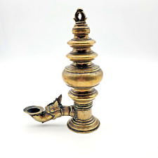 Vintage Brass Dragon Head Oil lamp Sri Lanka Two Piece picture