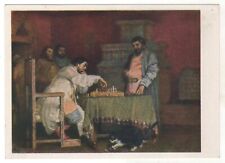 1961 Playing chess Games Entertainment boyars Cat Stove ART OLD Russian Postcard picture